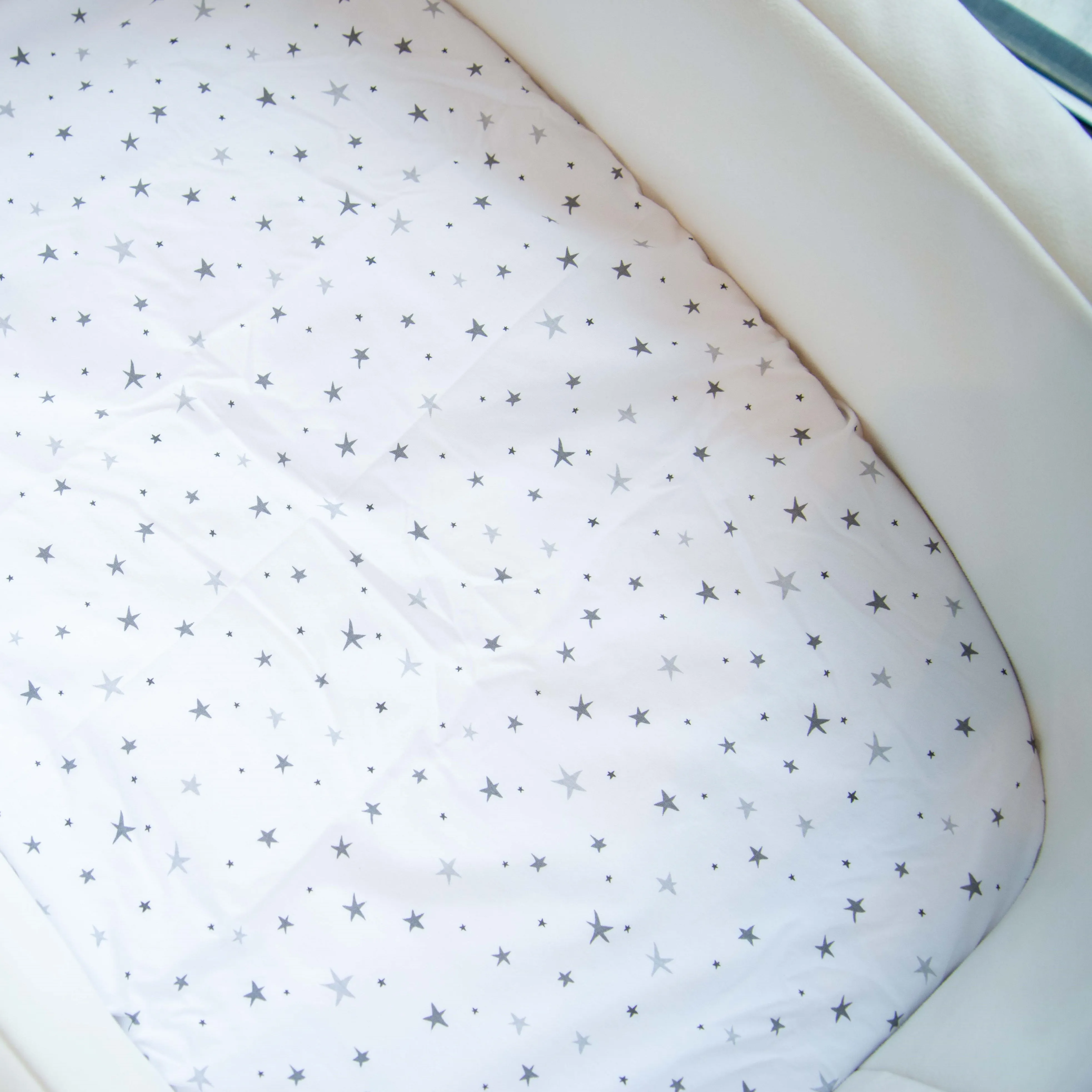 Waterproof Bassinet Sheet Set - Grey Stars