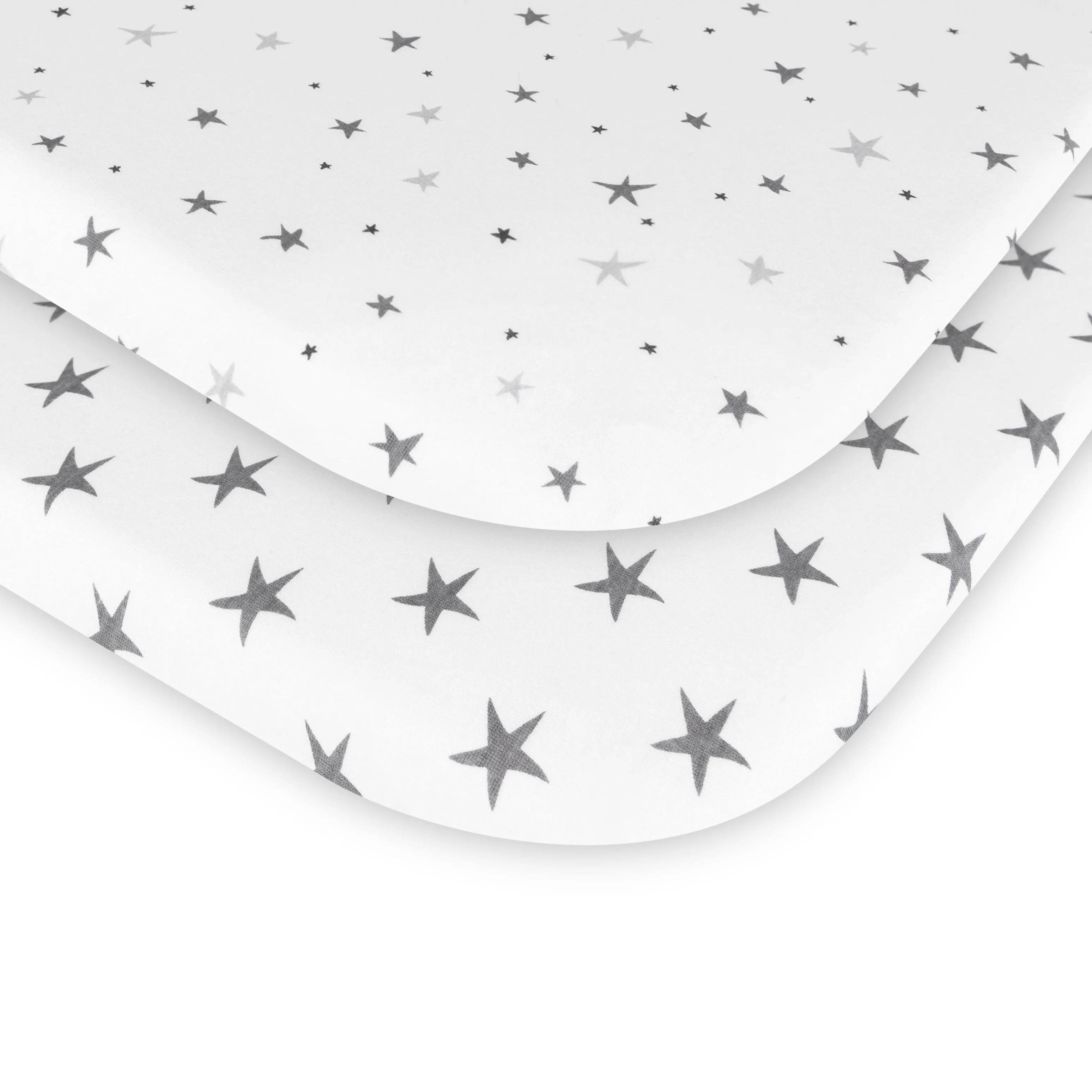 Waterproof Bassinet Sheet Set - Grey Stars