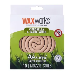 Waxworks Citronella And Sandalwood Mozzie Coils - Insect Repellent