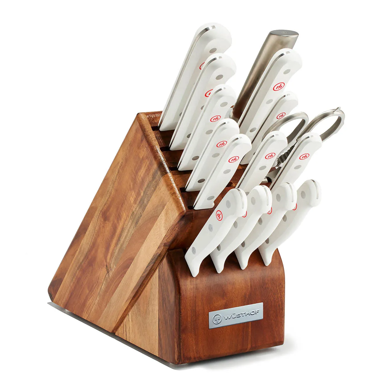 Wusthof Gourmet 16-Piece Knife Block Set - White Handles