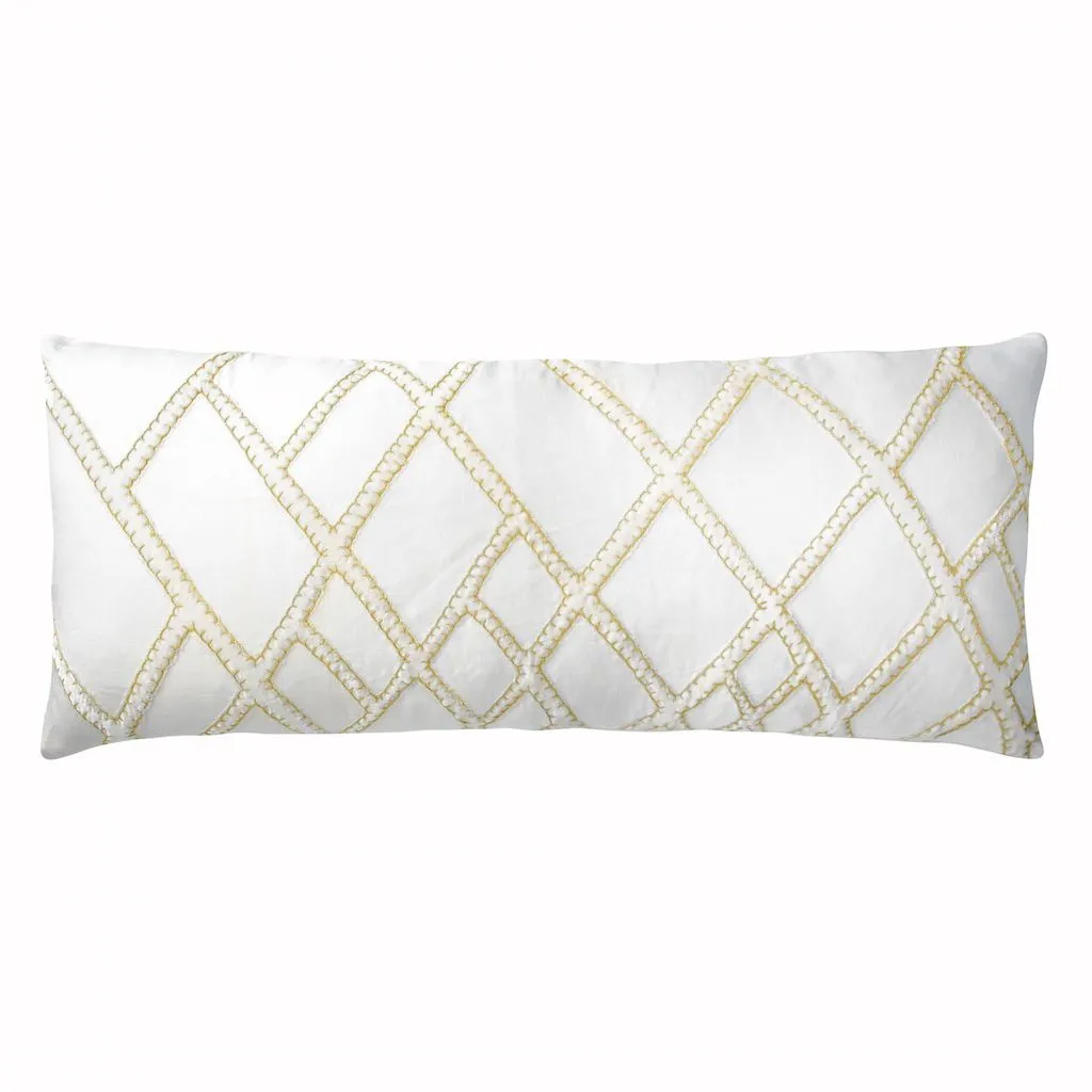 Yellow Net Velvet Appliqué Pillow by Kevin O'Brien Studio