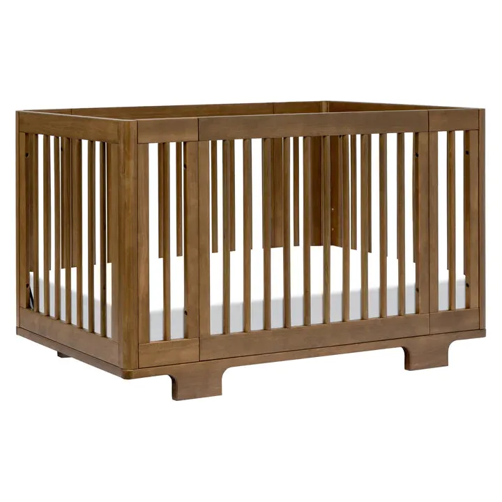 Yuzu 8-in-1 Convertible Crib with All-Stages Conversion Kits | Natural Walnut