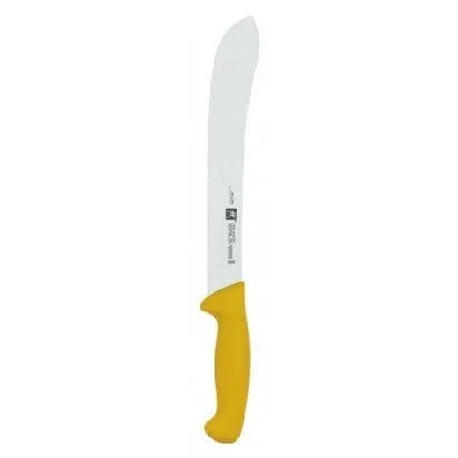 ZWILLING 32106-260 Twin Master 10" Butcher Knife - 57 Rockwell Hardness - Ergonomic Non-Slip Synthetic Resin Yellow Handles with Enclosed Tang - Made in Spain